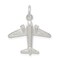 Sterling Silver Airplane Charm Pendant Jewelry 20mm x 21mm